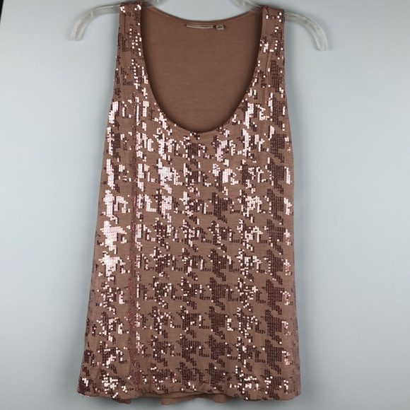 Halogen Tops - Halogen Rose Gold Sequin Tank Size M
